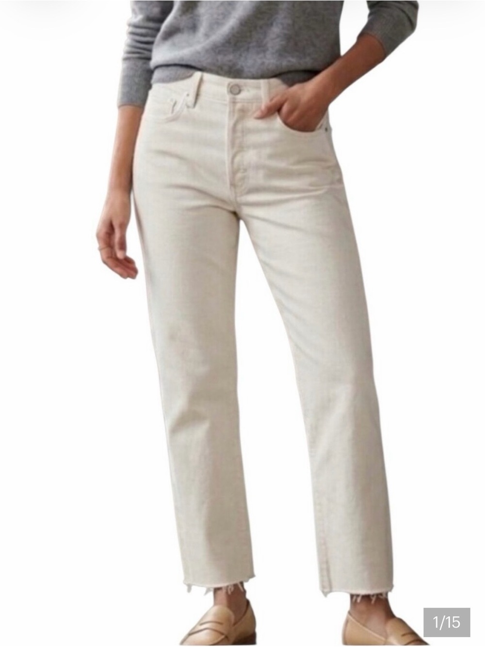 Loft High Rise Straight Crop Jeans